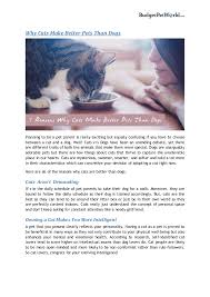 Are cats make for better pets than dogs?