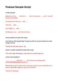 Write a podcast podcast