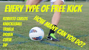 Different kicks in soccer