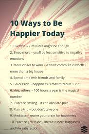 Ten things to improve happiness