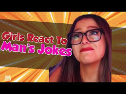 by how she reacts to jokes