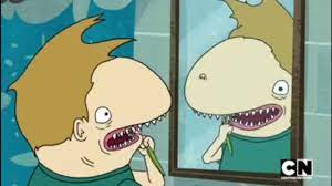 Shark Tooth Terry! A kid who's a shark that eats chum!