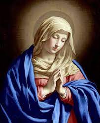 Mary's hands clasped in prayer