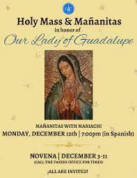 Our Lady of Guadalupe 12th of December (in Spanish)