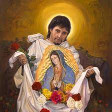 Meet Our Lady of Guadalupe (translated in Spanish, with audio description, with a podcast image selection of Saint Juan Diego with the flowers on his cloak and Our Lady of Guadalupe)