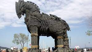 Statue of Liberty is a giant trojan horse with a hideous creature in it
