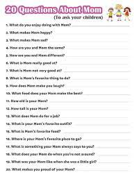 mother and daughter questions - kids version