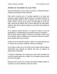 Analisis Literario e historico del Cuento Acuerdate de Juan rulfo