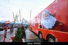 The Coca Cola Truck Travels Round the O2 Arena for the start of the Capital Jingle Bell Ball