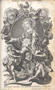 Morning star, engraved by Klauber, showing Our Lady's reversed face on a sun